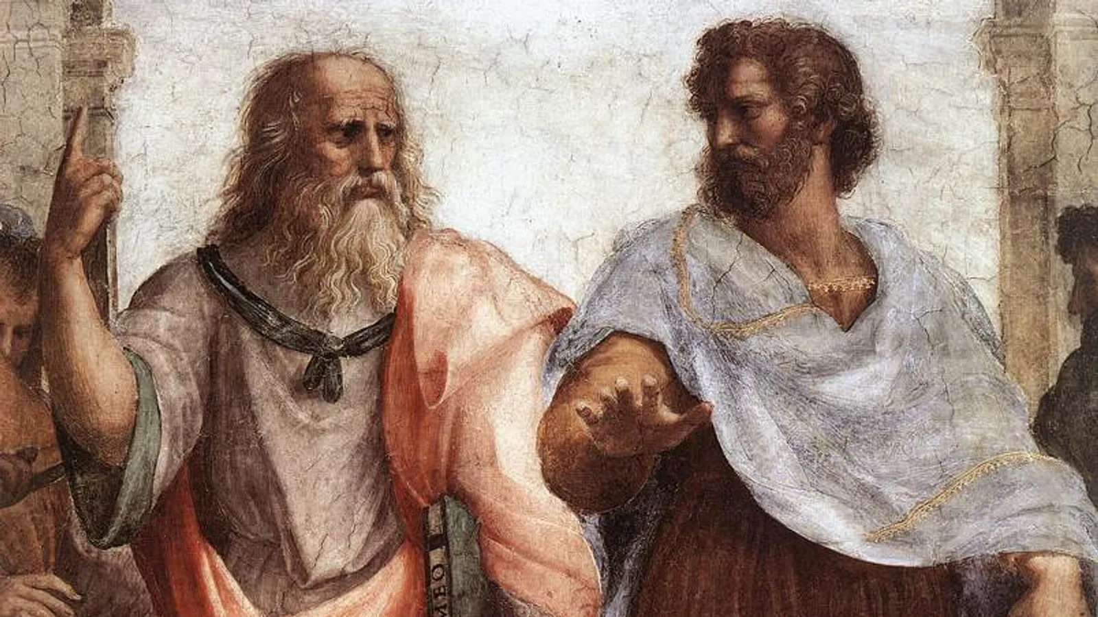 Detail of Plato and Aristotle from Raphael's School of Athens.