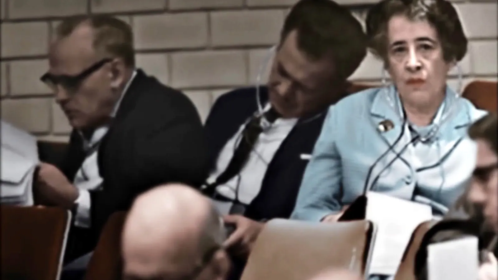 Hannah Arendt in Jerusalem during the Eichmann trial in 1961.