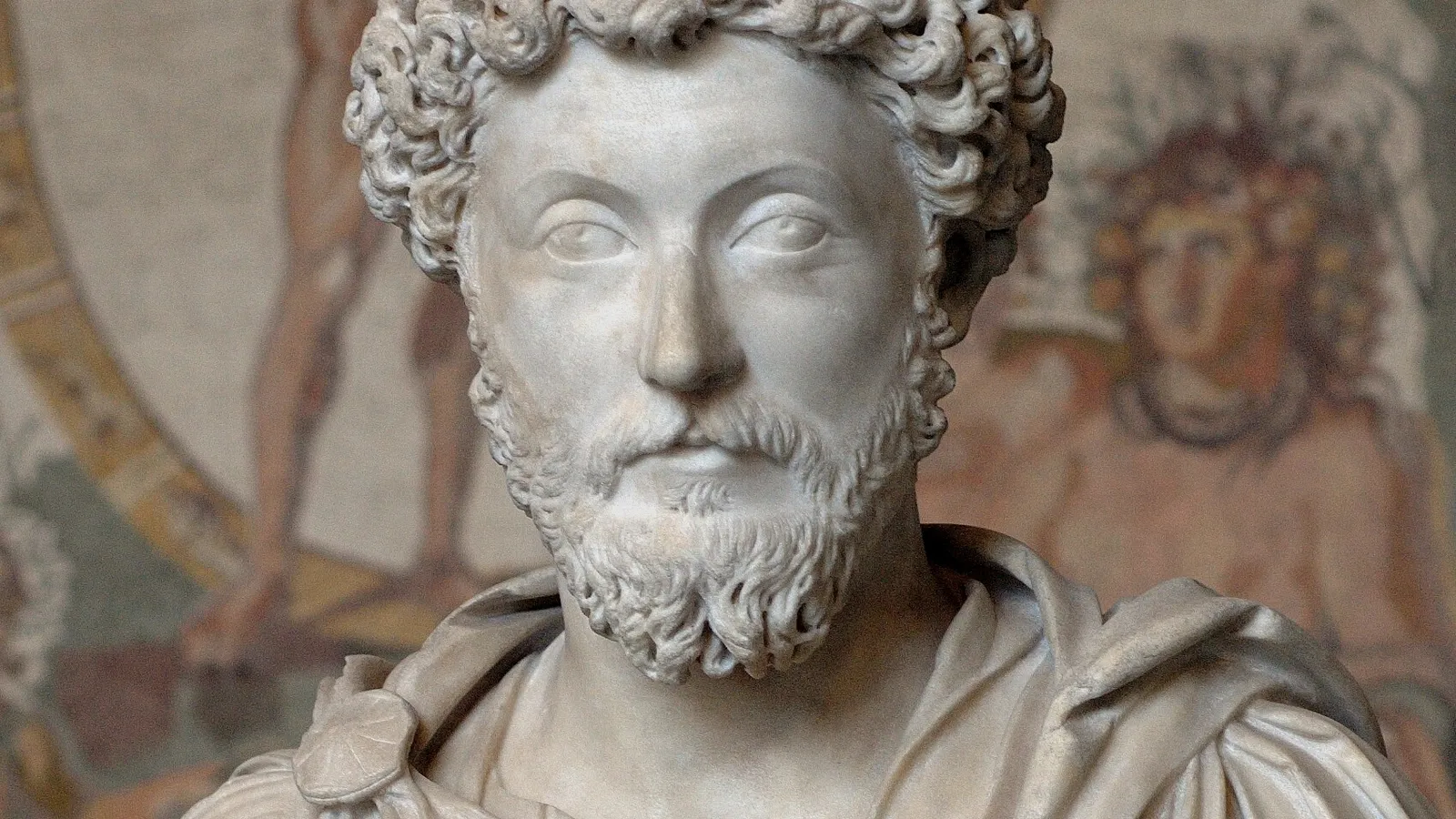 Roman marble bust of Marcus Aurelius.