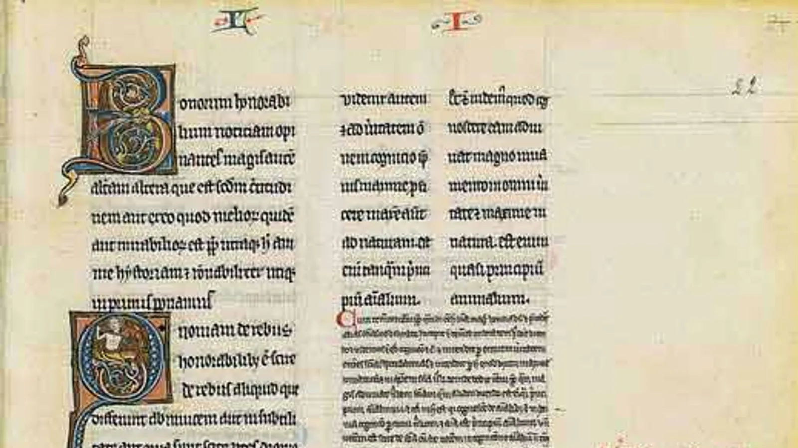 Folio from a thirteenth-century French Latin manuscript of Averroes's Long Commentary on Aristotle's De Anima.
