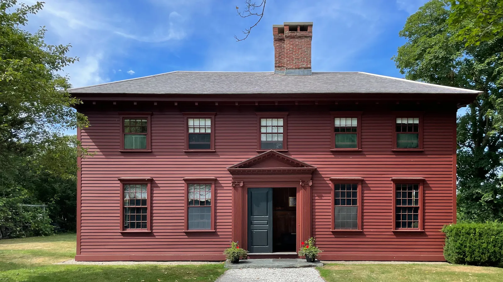 Front view of Whitehall, the Bishop George Berkeley House at Middletown, Rhode Island.