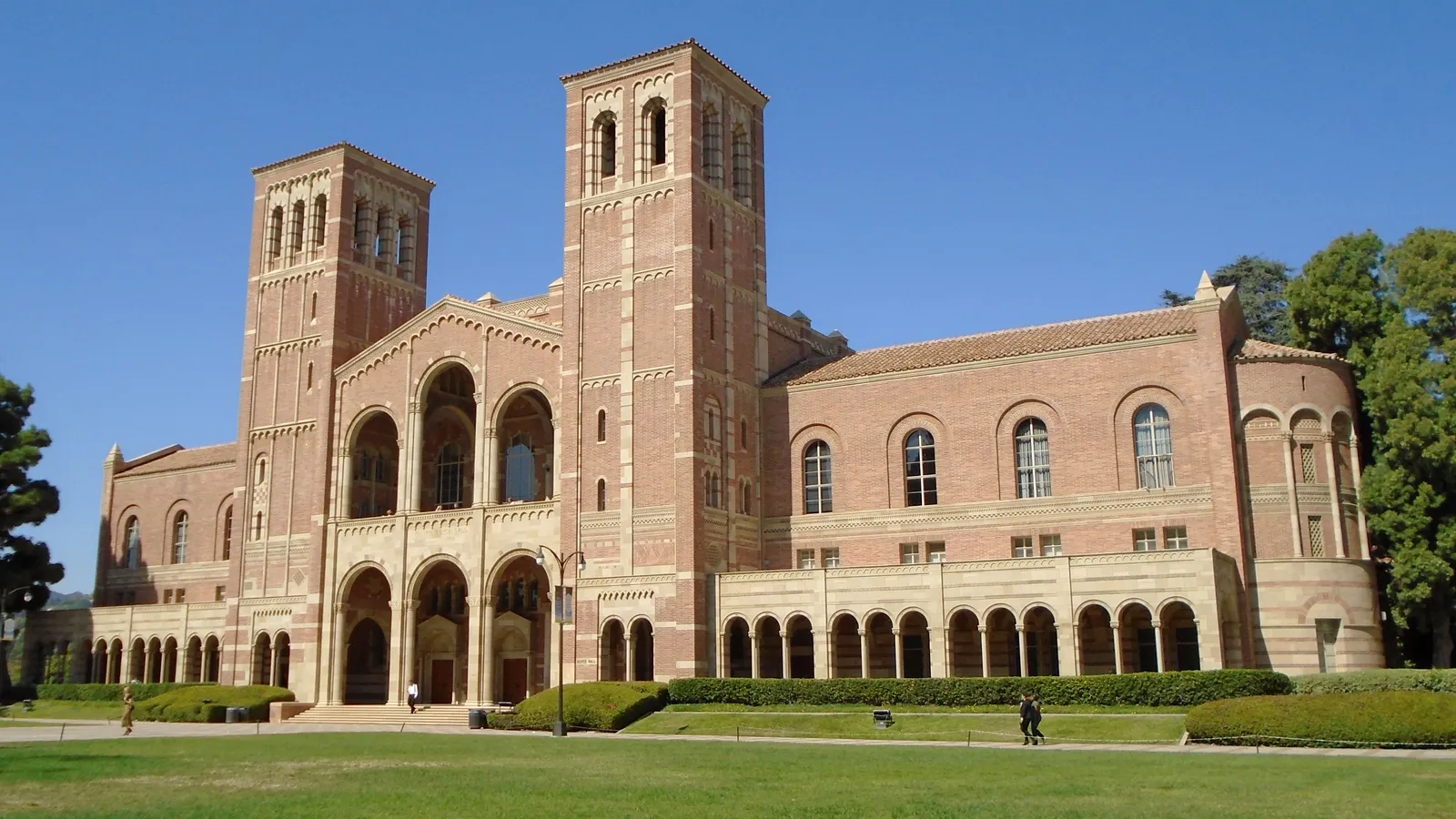 A photograph of Royce Hall on the UCLA campus.