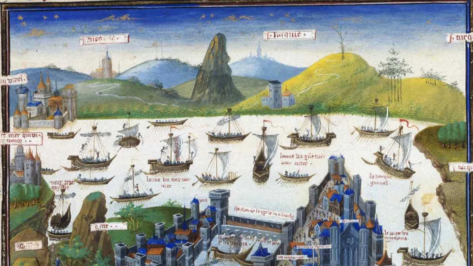 Period engraving of the fall of Constantinople in 1453.