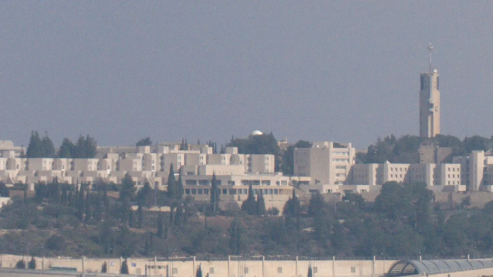 The Mount Scopus Campus of the Hebrew University of Jerusalem seen from the Tower of David.