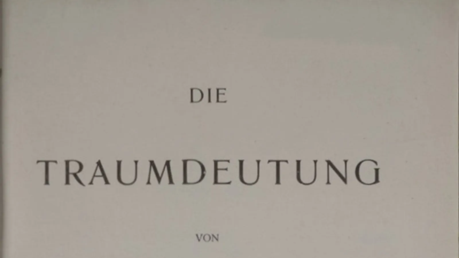 Original 1899/1900 title page of Die Traumdeutung.