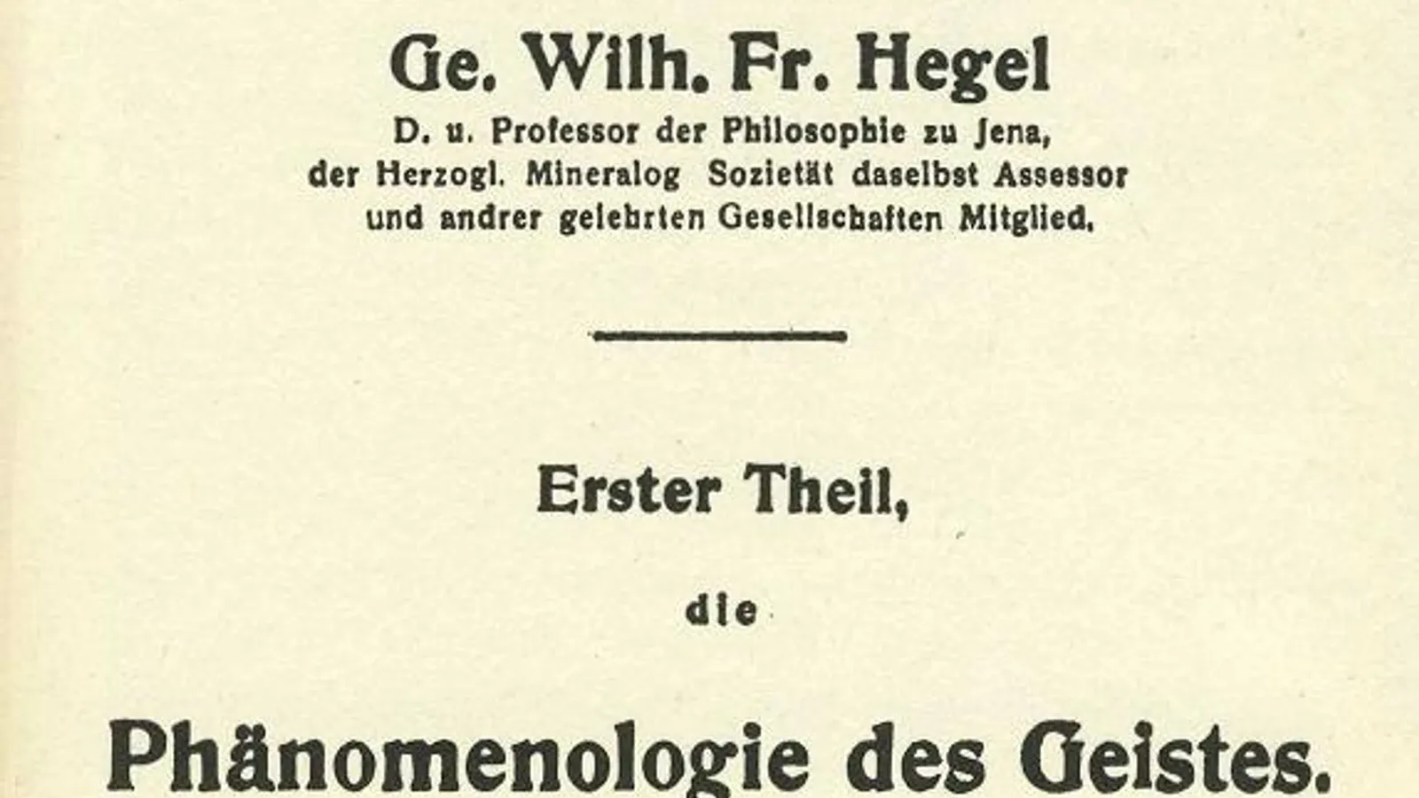 Title page of the 1807 first edition of Phänomenologie des Geistes.