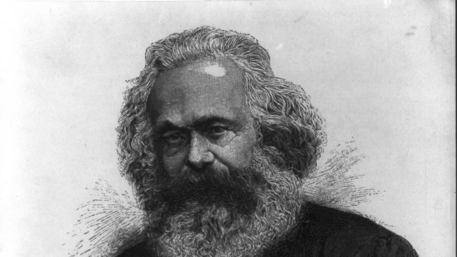 Wood engraving portrait of Karl Marx.