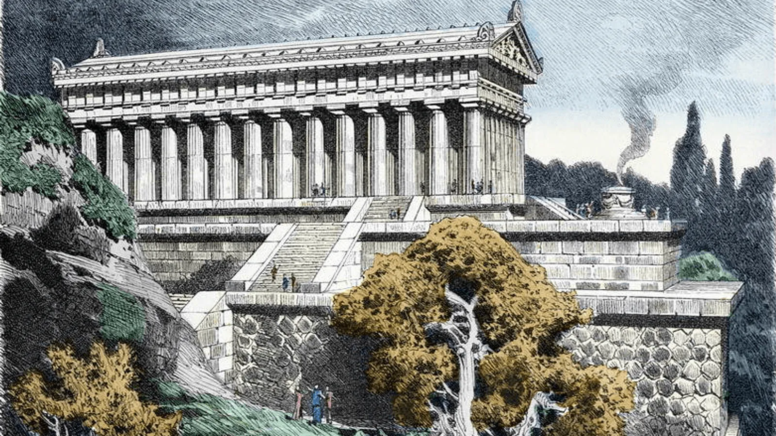 Nineteenth-century painted reconstruction of the Temple of Artemis at Ephesus.