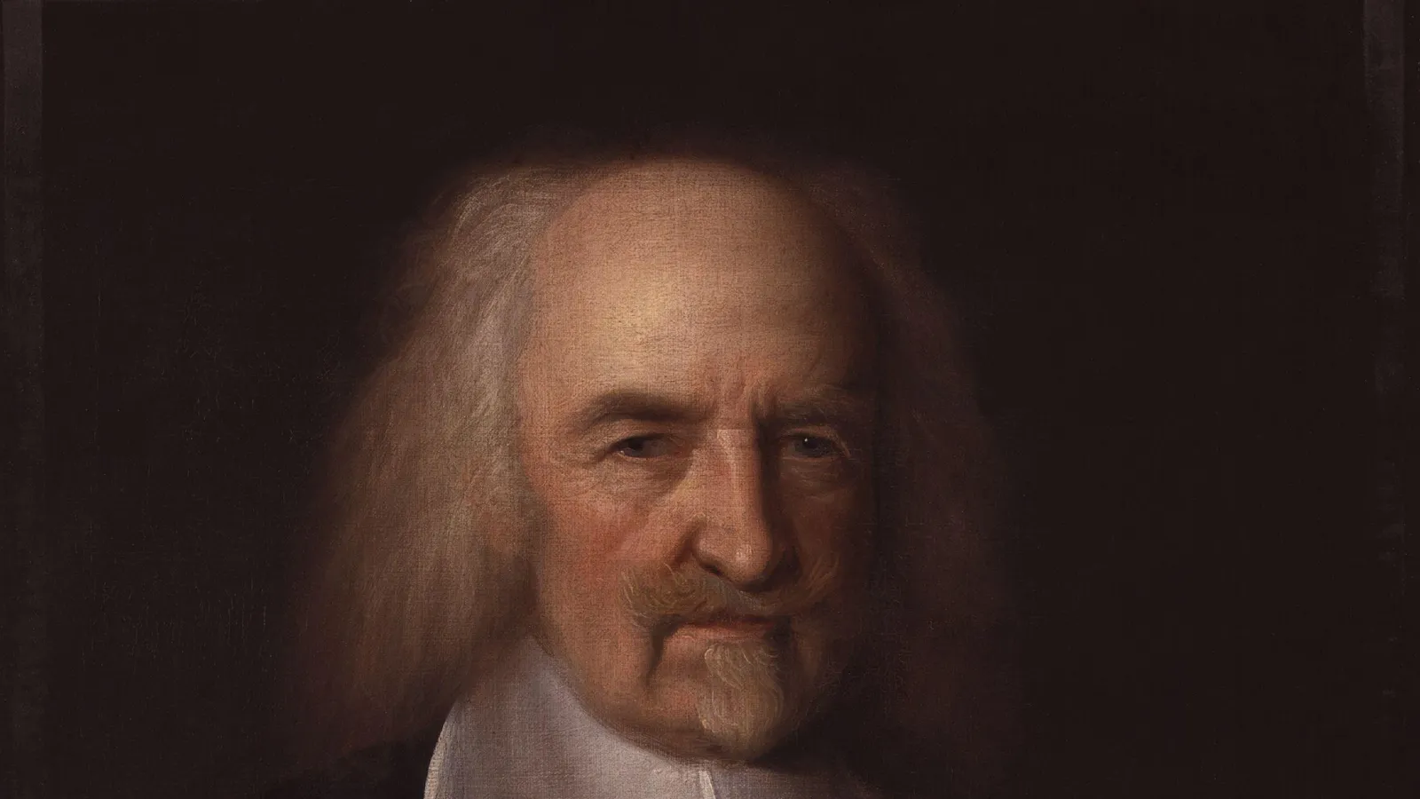 Seventeenth-century oil portrait of Thomas Hobbes in old age.