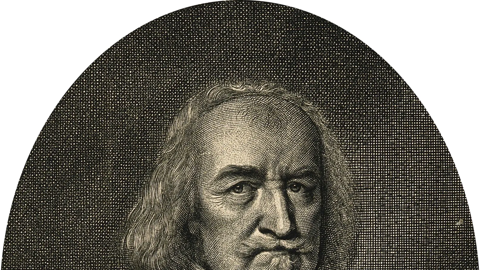 Seventeenth-century line engraving of Thomas Hobbes by William Faithorne.