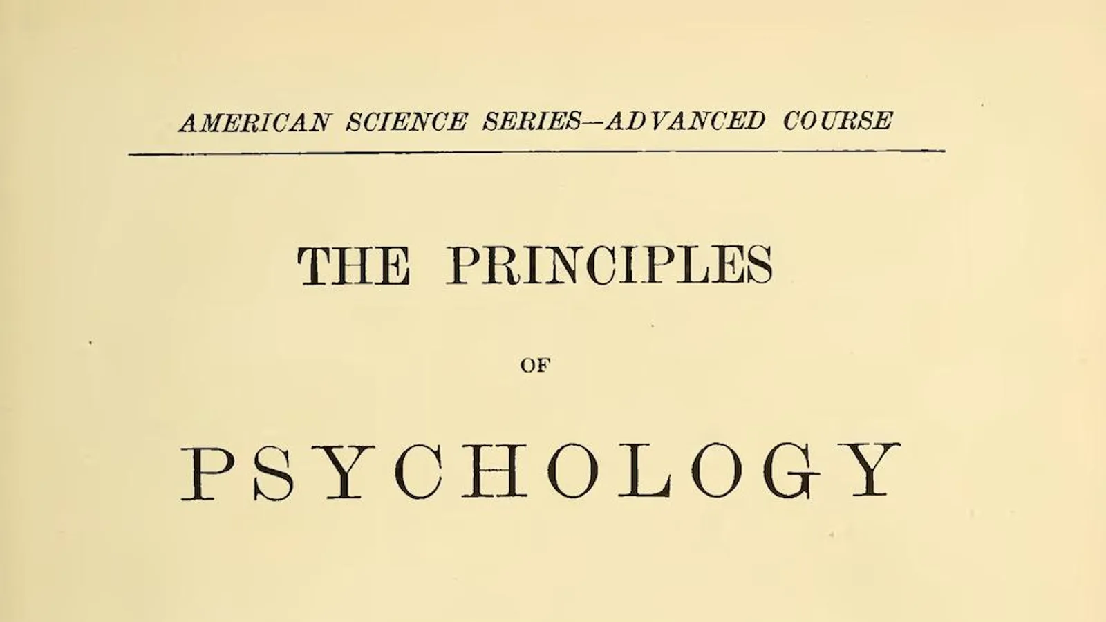 Title page of the 1890 first edition of The Principles of Psychology.