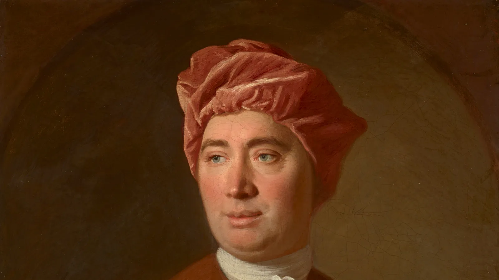 Eighteenth-century portrait of David Hume in dark coat.