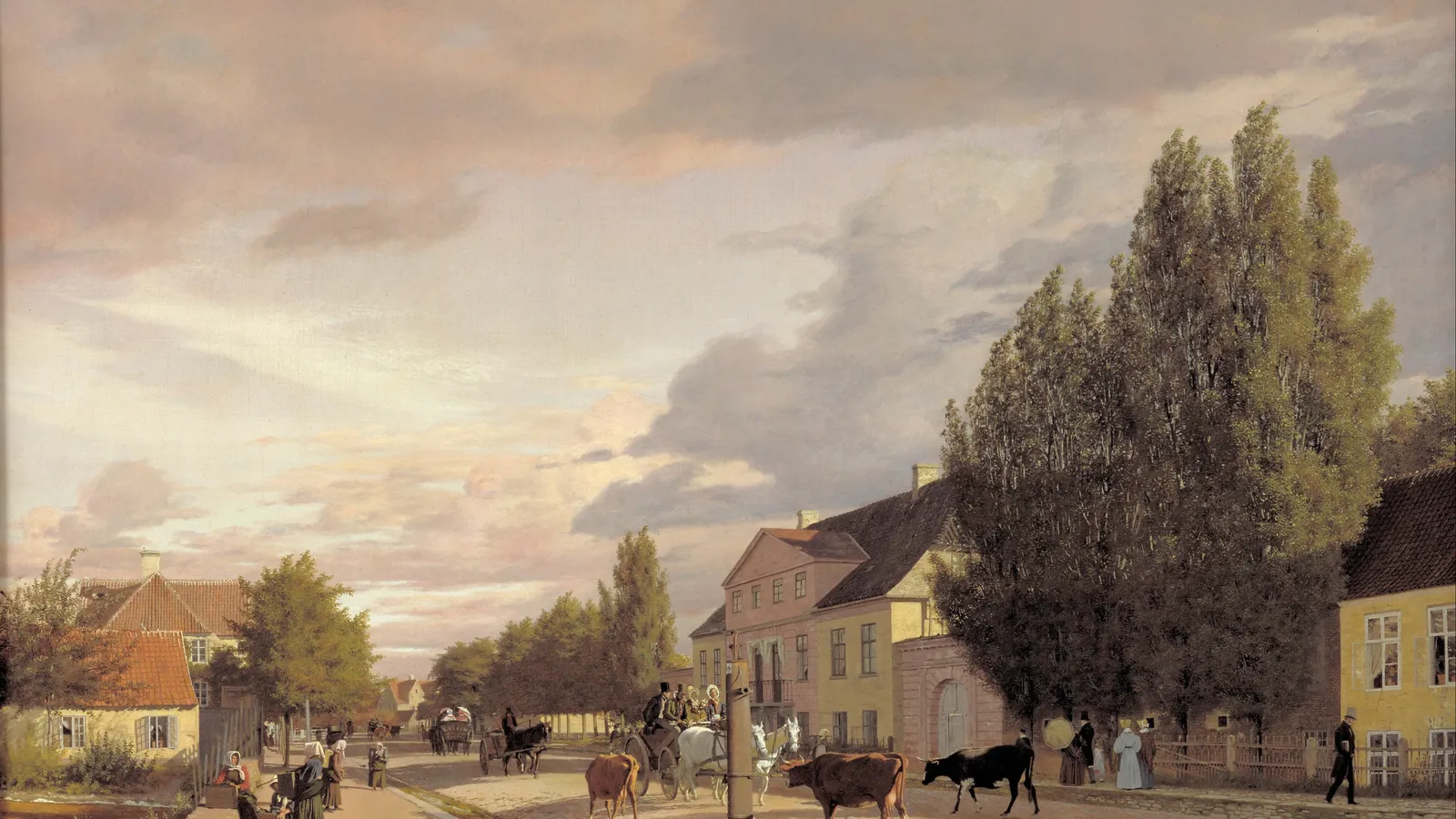 Christen Købke painting of a quiet Østerbro Copenhagen street in 1836.