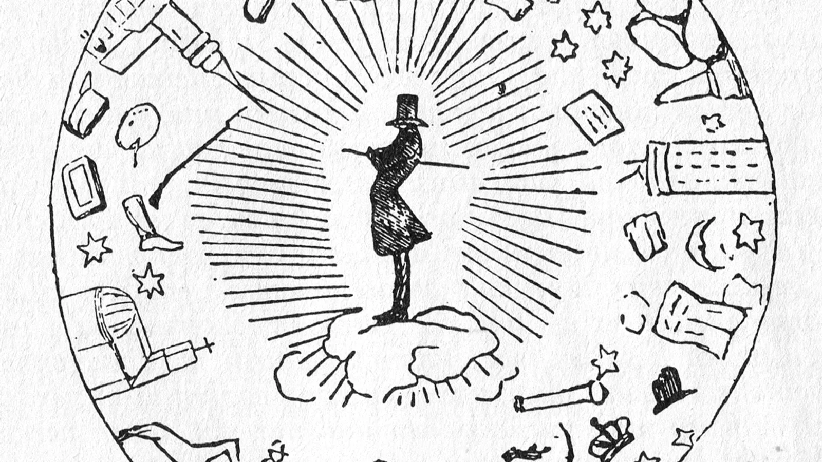 1847 Corsair caricature of Kierkegaard as the unmoved axis of Copenhagen life.