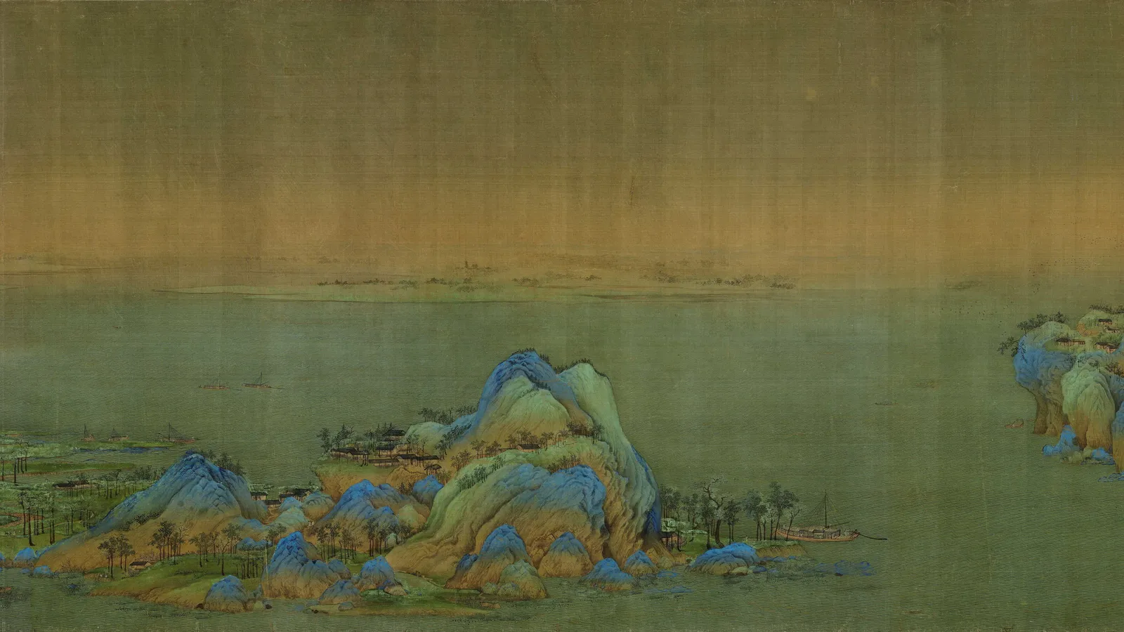 Detail from a Song-dynasty Chinese landscape painting.