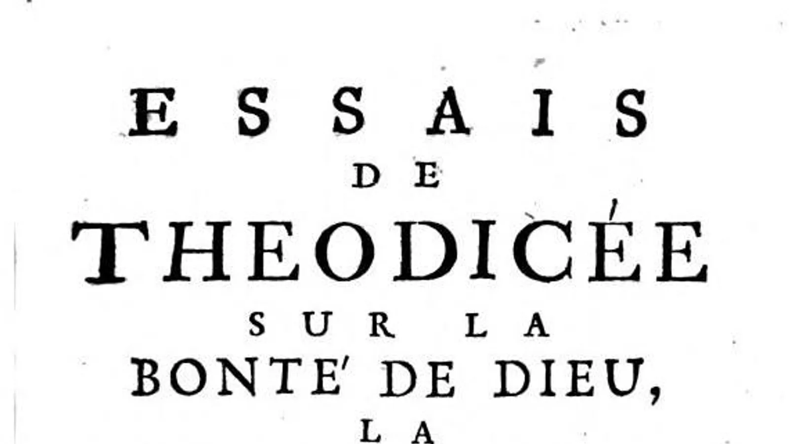 Engraved title page of an early printing of the Essais de Theodicee.