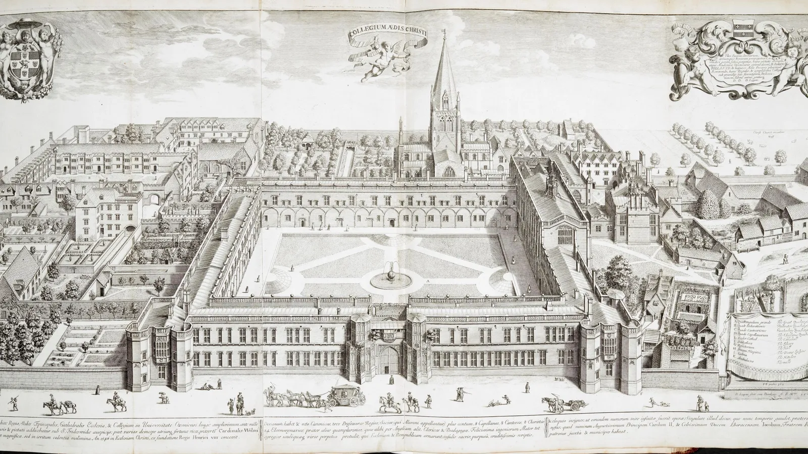 Seventeenth-century engraving of Christ Church, Oxford.