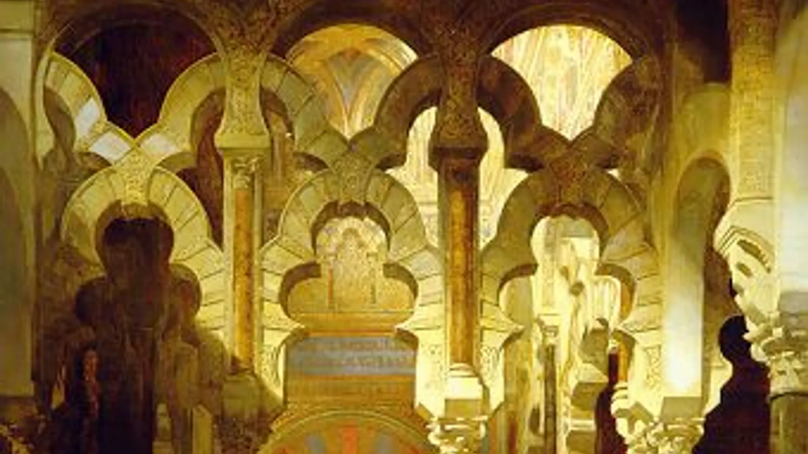 Nineteenth-century painting of the interior of the Great Mosque of Cordoba.