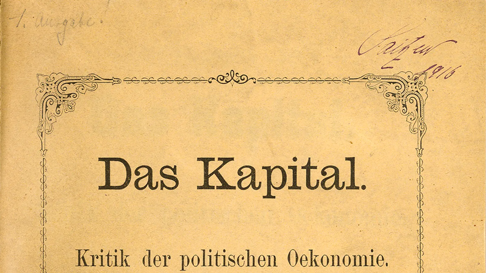 Title page of the first edition of Das Kapital, Hamburg 1867.
