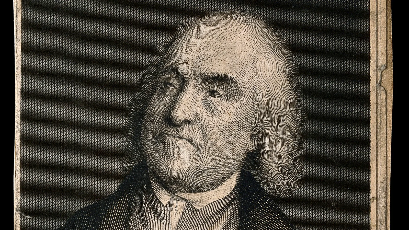 Portrait of Jeremy Bentham, the utilitarian predecessor.