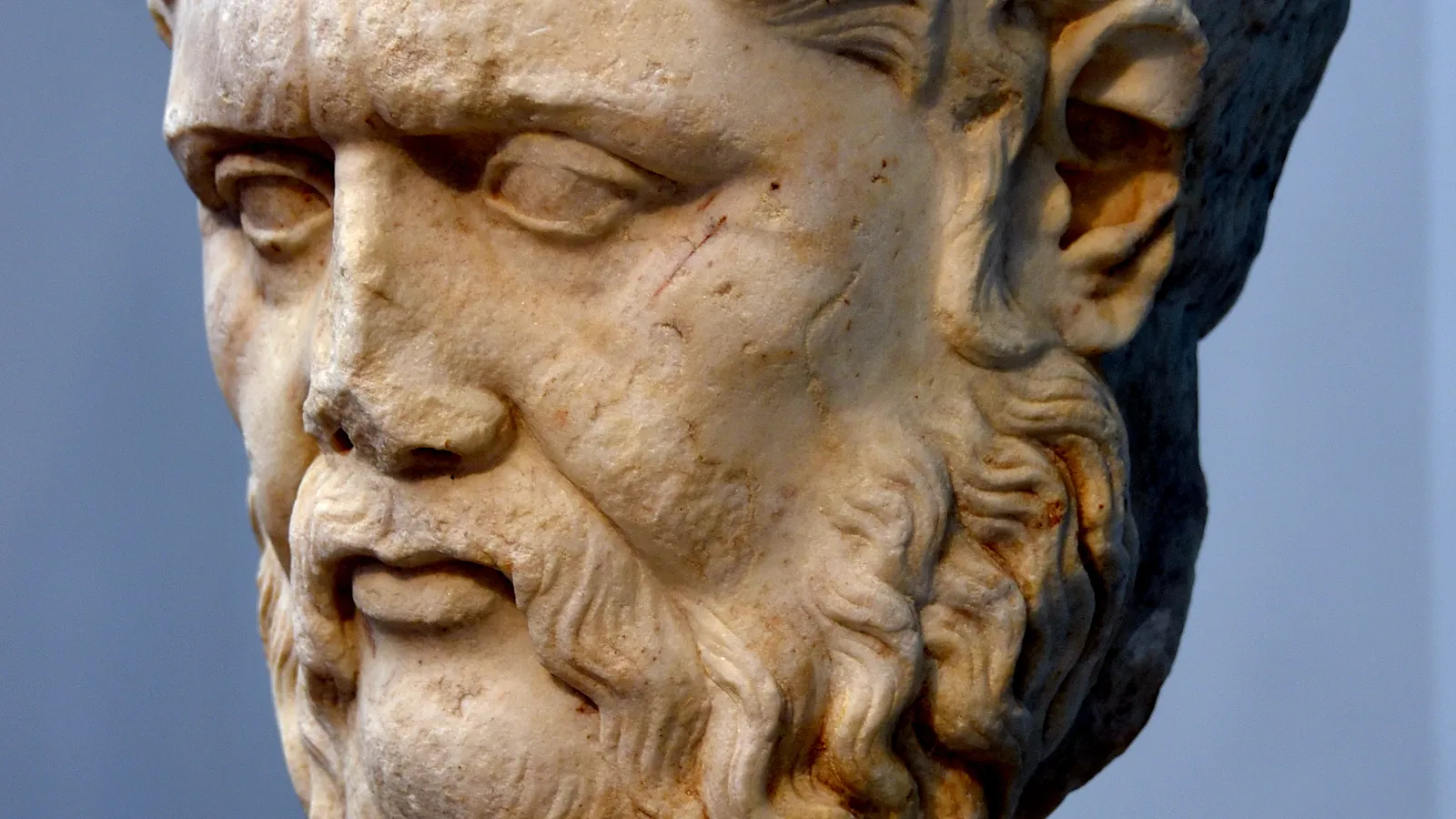 Roman marble bust of Plato, copy after a lost Greek bronze.