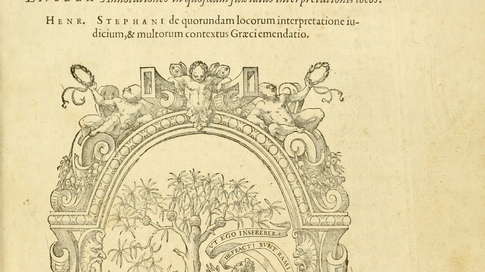 Title page of the 1578 Henri Estienne edition of Plato's complete works in Greek and Latin.