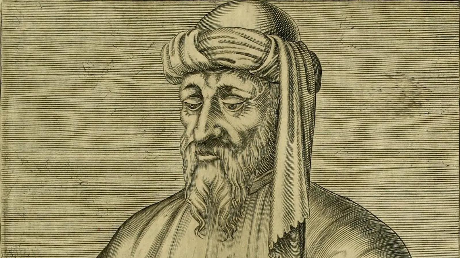 Sixteenth-century engraved portrait of the philosopher Porphyry of Tyre.