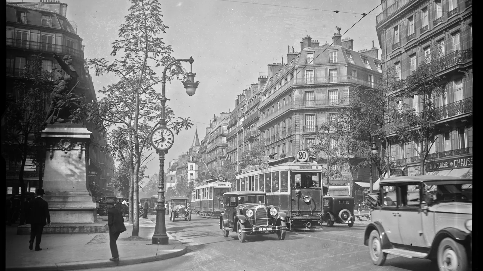Boulevard Saint-Germain in Paris photographed on 28 September 1929.
