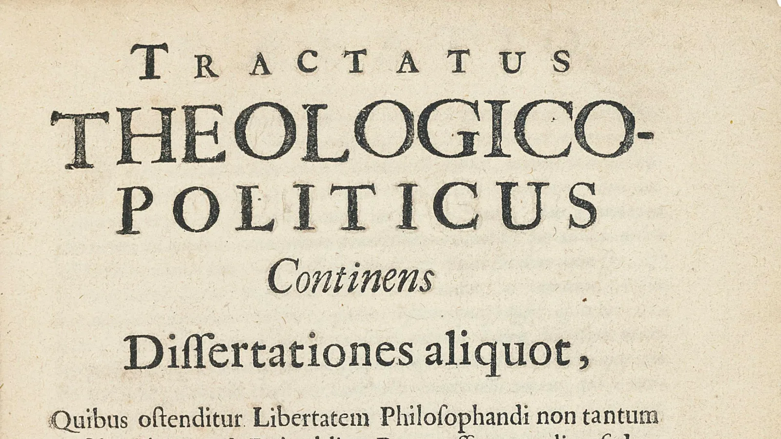 Title page of the 1670 Tractatus Theologico-Politicus.